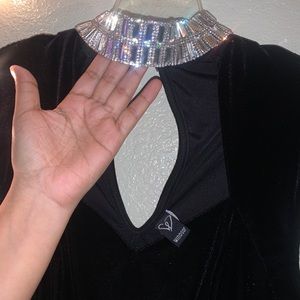 Black Dress with Diamond Collar